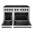 ZLINE Autograph Edition 48 in. 6.7 cu. ft. Paramount Gas Range with 8 Burner DuoPro™ Cooktop and Dual Ovens in Satin Stainless Steel with White Matte Doors and Matte Black Accents (PSGRSZ-WM-48-MB) view 20