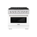 36 in. 5.2 cu. ft. Paramount Gas Range with 6 Burner DuoPro™ Cooktop and Convection Gas Oven with White Matte Door view 1