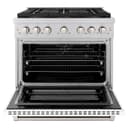 36 in. 5.2 cu. ft. Paramount Gas Range with 6 Burner DuoPro™ Cooktop and Convection Gas Oven with White Matte Door view 19