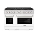 48 in. 6.7 cu. ft. Paramount Gas Range with 8 Burner DuoPro™ Cooktop and Dual Ovens with White Matte Doors view 1