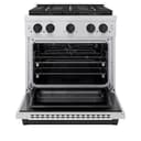 ZLINE Autograph Edition 30 in. 4.2 cu. ft. Paramount Gas Range with 4 Burner DuoPro™ Cooktop and Convection Gas Oven in Stainless Steel with Matte Black Accents (PSGRZ-30-MB) view 16