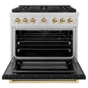 Autograph Edition 36 in. 5.2 cu. ft. Paramount Gas Range with 6 Burner DuoPro™ Cooktop and Convection Gas Oven with Black Matte Door and Polished Gold Accents view 17