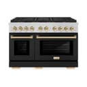 Autograph Edition 48 in. 6.7 cu. ft. Paramount Gas Range with 8 Burner DuoPro™ Cooktop and Dual Ovens with Black Matte Doors and Polished Gold Accents view 1