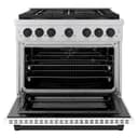 Autograph Edition 36 in. 5.2 cu. ft. Paramount Gas Range with 6 Burner DuoPro™ Cooktop and Convection Gas Oven with White Matte Door and Matte Black Accents view 17