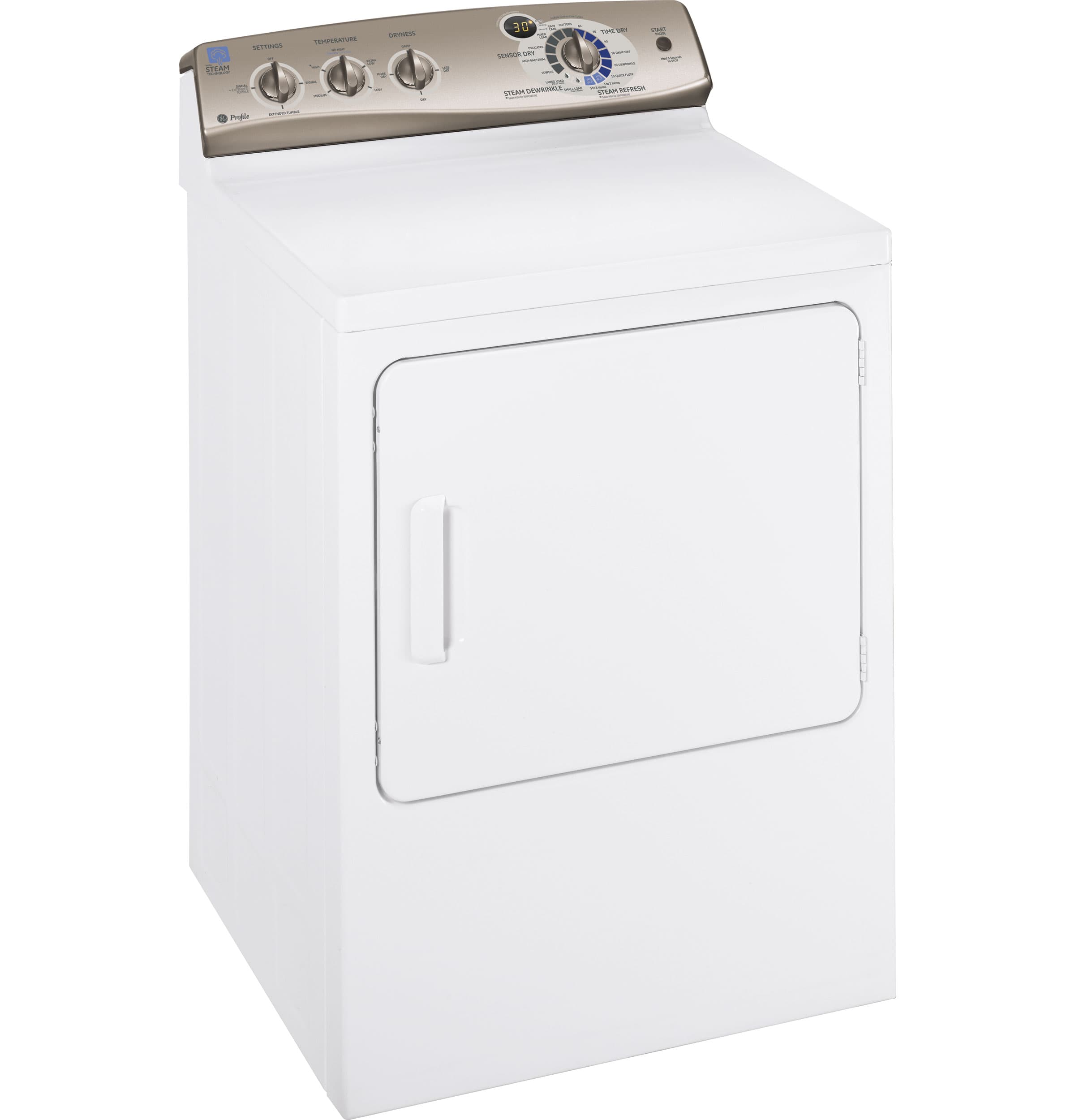 7.0 cu. ft. stainless steel capacity gas dryer with Steam and SensorDry Plus