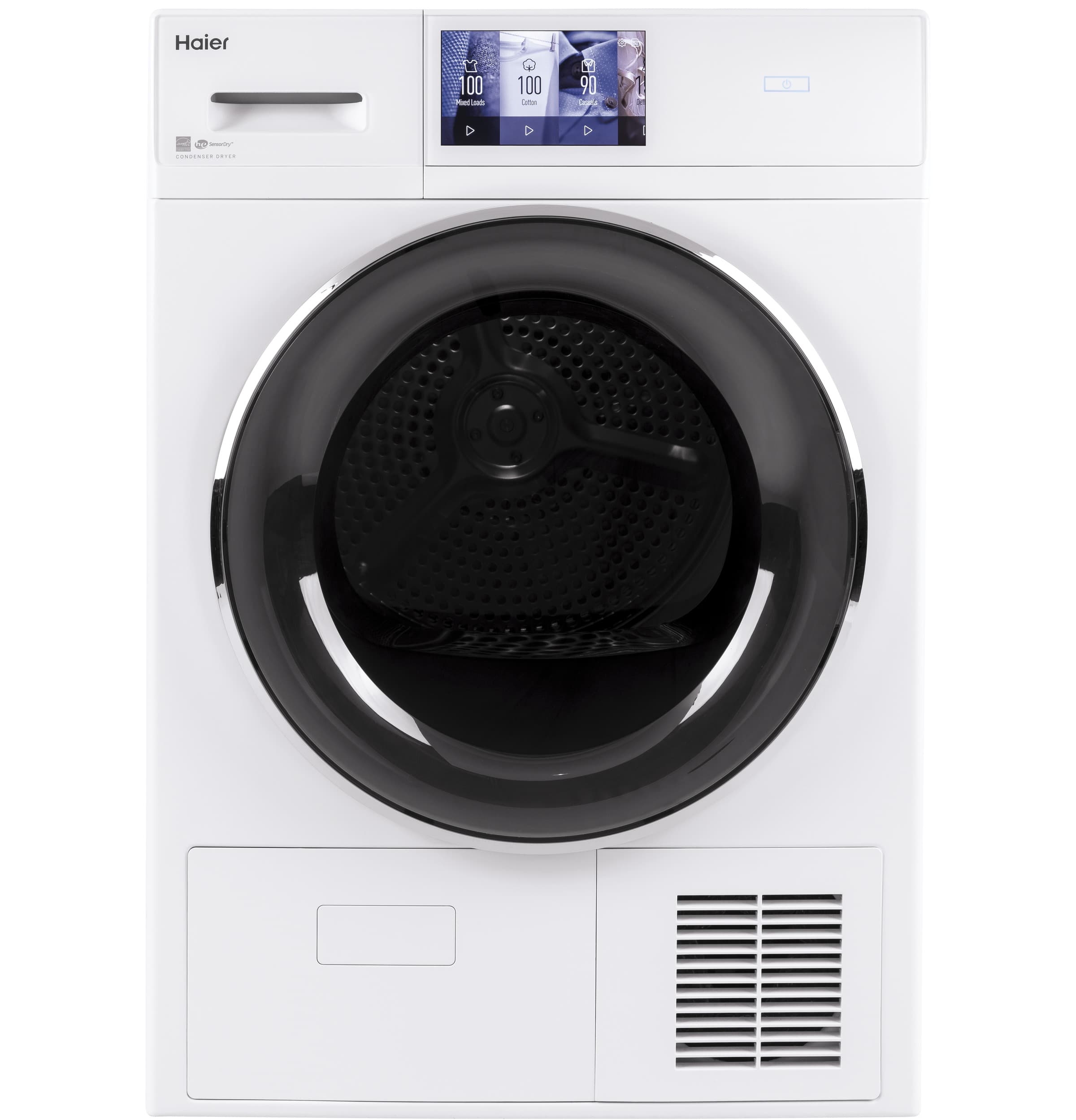 Haier ENERGY STAR® 4.1 cu.ft. Capacity Smart 24" Ventless Condenser Frontload Electric Dryer with Stainless Steel Basket