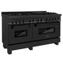60" 7.4 cu. ft. Double Oven Dual Fuel Range with Gas Stove and Electric Oven with Brass Burners view 1
