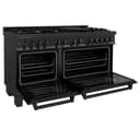 60" 7.4 cu. ft. Double Oven Dual Fuel Range with Gas Stove and Electric Oven with Brass Burners view 9