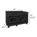 60" 7.4 cu. ft. Double Oven Dual Fuel Range with Gas Stove and Electric Oven with Brass Burners view 3