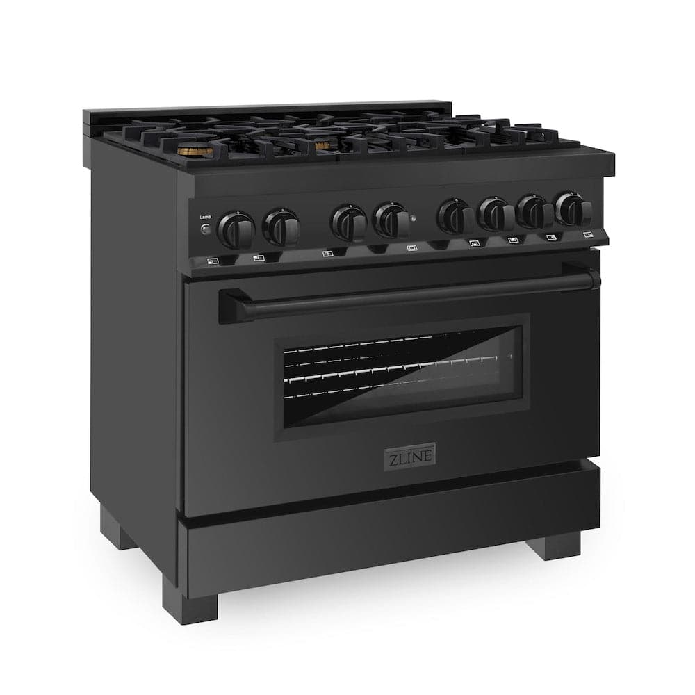 36" 4.6 cu. ft. Dual Fuel Range with Gas Stove and Electric Oven with Brass Burners
