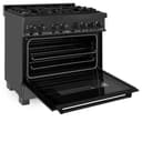 36" 4.6 cu. ft. Dual Fuel Range with Gas Stove and Electric Oven with Brass Burners view 12