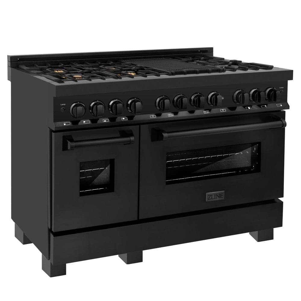 48" Stainless 6.0 cu.ft. 7 Gas Burner/Electric Oven Range with Brass Burners