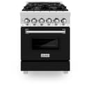 24" 2.8 cu. ft. Dual Fuel Range with Gas Stove and Electric Oven and Black Matte Door view 16