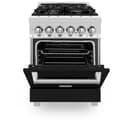 24" 2.8 cu. ft. Dual Fuel Range with Gas Stove and Electric Oven and Black Matte Door view 15