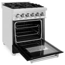 24" 2.8 cu. ft. Dual Fuel Range with Gas Stove and Electric Oven and Black Matte Door view 12