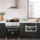 30" 4.0 cu. ft. Dual Fuel Range with Gas Stove and Electric Oven and Black Matte Door view 2