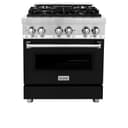 30" 4.0 cu. ft. Dual Fuel Range with Gas Stove and Electric Oven and Black Matte Door view 3