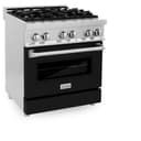 30" 4.0 cu. ft. Dual Fuel Range with Gas Stove and Electric Oven and Black Matte Door view 6