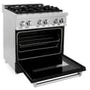 30" 4.0 cu. ft. Dual Fuel Range with Gas Stove and Electric Oven and Black Matte Door view 8