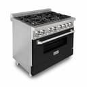 36" 4.6 cu. ft. Dual Fuel Range with Gas Stove and Electric Oven and Black Matte Door view 1