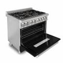36" 4.6 cu. ft. Dual Fuel Range with Gas Stove and Electric Oven and Black Matte Door view 6