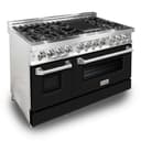 48" 6.0 cu. ft. Dual Fuel Range with Gas Stove and Electric Oven and Black Matte Door view 1