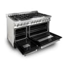 48" 6.0 cu. ft. Dual Fuel Range with Gas Stove and Electric Oven and Black Matte Door view 5