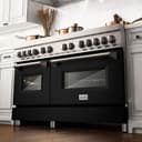 60" 7.4 cu. ft. Dual Fuel Range with Gas Stove and Electric Oven and Black Matte Door view 11