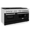60" 7.4 cu. ft. Dual Fuel Range with Gas Stove and Electric Oven and Black Matte Door view 10