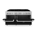 60" 7.4 cu. ft. Dual Fuel Range with Gas Stove and Electric Oven and Black Matte Door view 2
