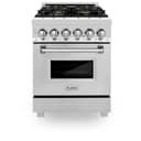 24" 2.8 cu. ft. Dual Fuel Range with Gas Stove and Electric Oven with Brass Burners view 3