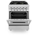 24" 2.8 cu. ft. Dual Fuel Range with Gas Stove and Electric Oven with Brass Burners view 4