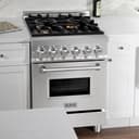 24" 2.8 cu. ft. Dual Fuel Range with Gas Stove and Electric Oven with Brass Burners view 11