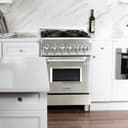 24" 2.8 cu. ft. Dual Fuel Range with Gas Stove and Electric Oven with Brass Burners view 12