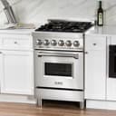 24" 2.8 cu. ft. Dual Fuel Range with Gas Stove and Electric Oven with Brass Burners view 13