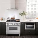 36" 4.6 cu. ft. Dual Fuel Range with Gas Stove and Electric Oven with Brass Burners view 5