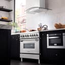 36" 4.6 cu. ft. Dual Fuel Range with Gas Stove and Electric Oven with Brass Burners view 4