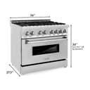 36" 4.6 cu. ft. Dual Fuel Range with Gas Stove and Electric Oven with Brass Burners view 3