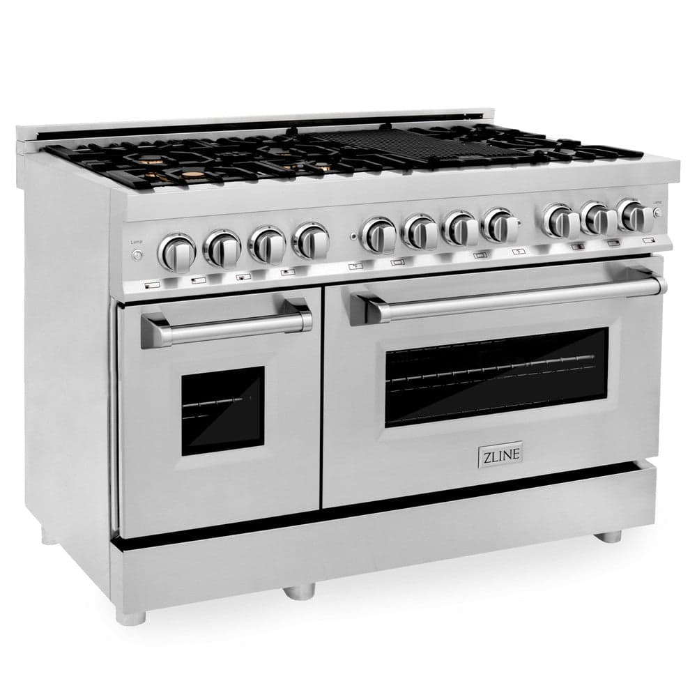 48" 6.0 cu. ft. Dual Fuel Range with Gas Stove and Electric Oven with Brass Burners