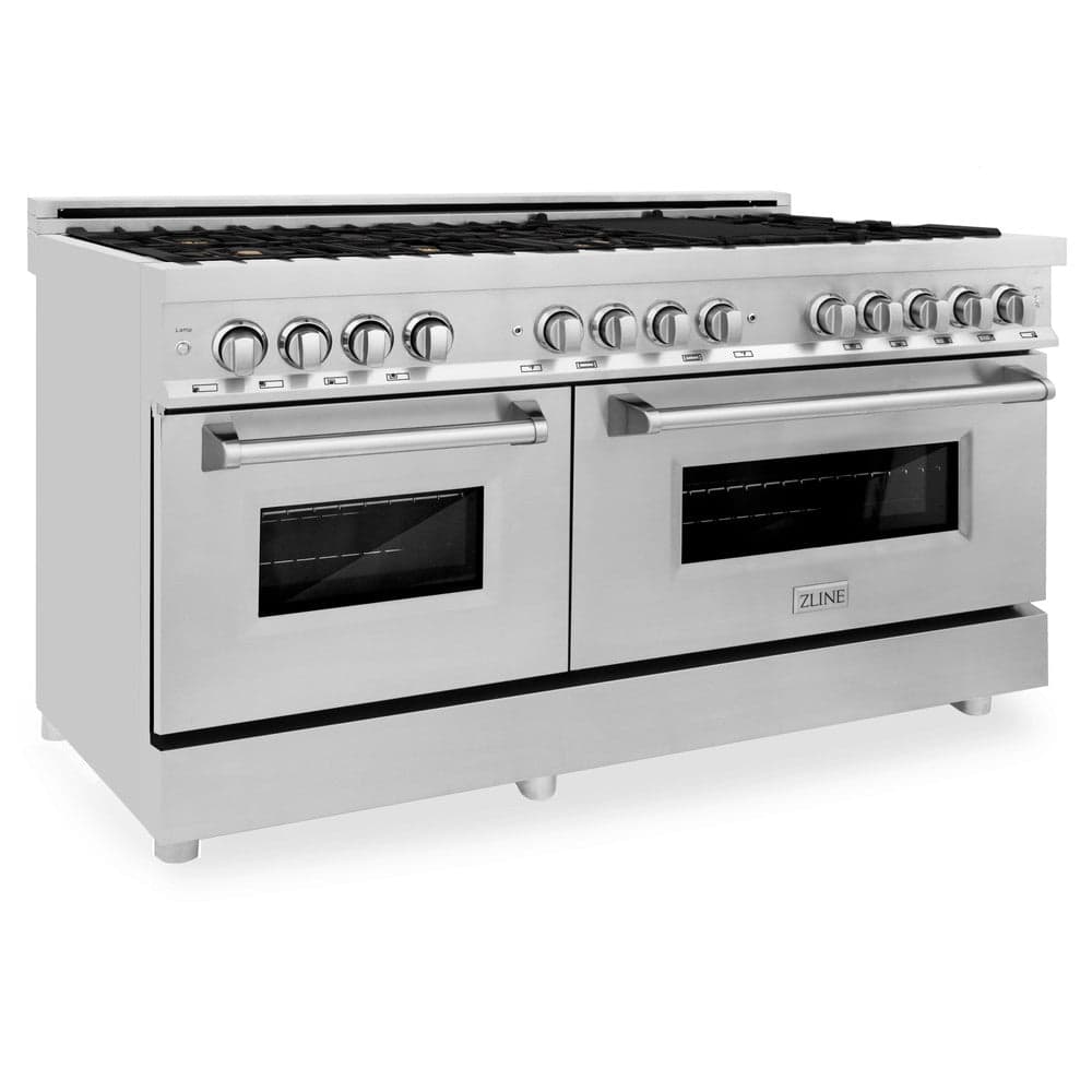 60" 7.4 cu. ft. Dual Fuel Range with Gas Stove and Electric Oven with Brass Burners