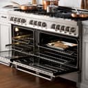 60" 7.4 cu. ft. Dual Fuel Range with Gas Stove and Electric Oven with Brass Burners view 5
