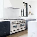 60" 7.4 cu. ft. Dual Fuel Range with Gas Stove and Electric Oven with Brass Burners view 3