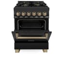 AutographEdition 24" 2.8 cu. ft. Dual Fuel Range with Gas Stove and Electric Oven in Black Stainless Steel with Champagne Bronze Accents view 15