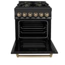 AutographEdition 24" 2.8 cu. ft. Dual Fuel Range with Gas Stove and Electric Oven in Black Stainless Steel with Champagne Bronze Accents view 14