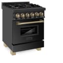 AutographEdition 24" 2.8 cu. ft. Dual Fuel Range with Gas Stove and Electric Oven in Black Stainless Steel with Champagne Bronze Accents view 13