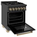 AutographEdition 24" 2.8 cu. ft. Dual Fuel Range with Gas Stove and Electric Oven in Black Stainless Steel with Champagne Bronze Accents view 11
