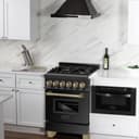 AutographEdition 24" 2.8 cu. ft. Dual Fuel Range with Gas Stove and Electric Oven in Black Stainless Steel with Champagne Bronze Accents view 3