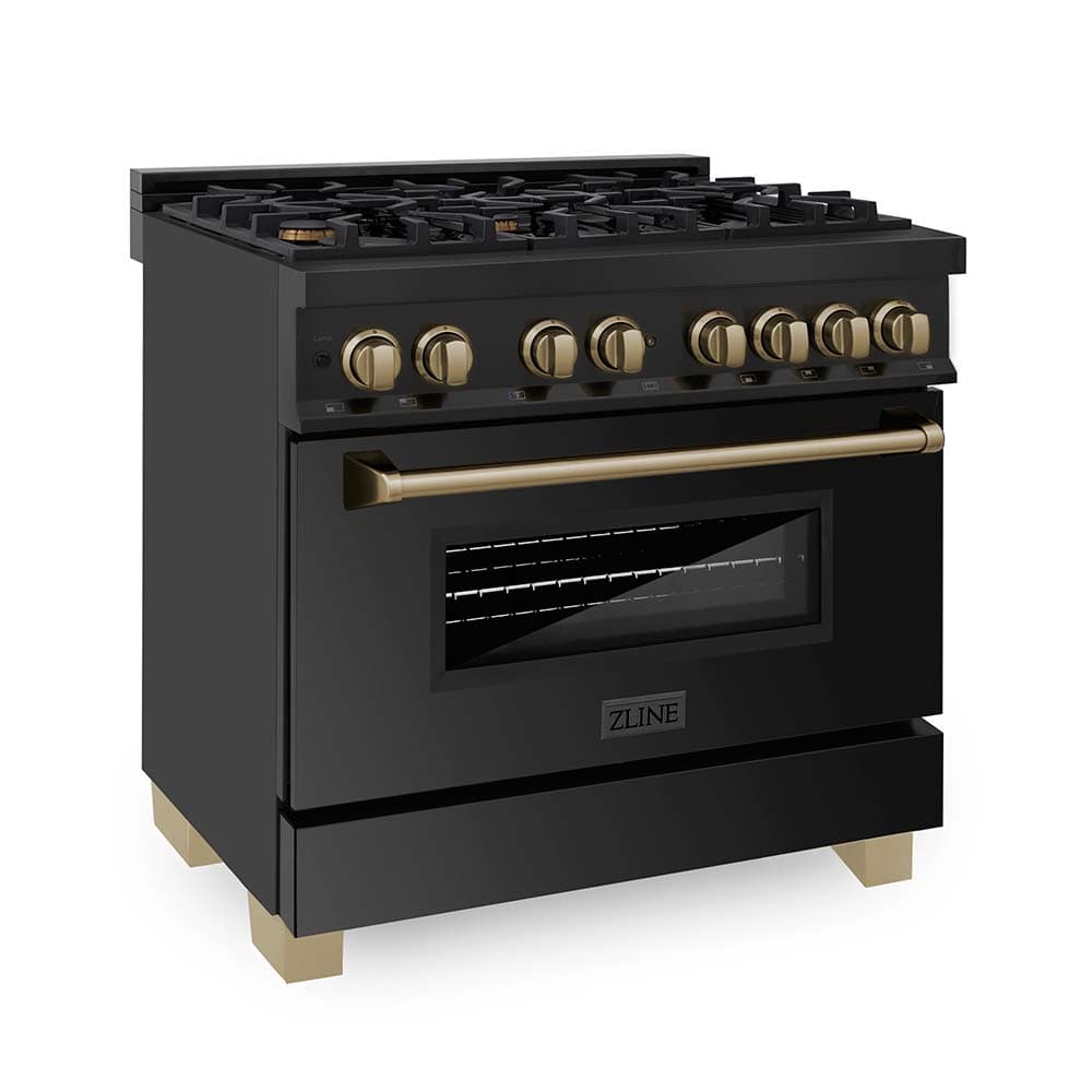 Autograph Edition 36" 4.6 cu. ft. Dual Fuel Range with Gas Stove and Electric Oven with Champagne Bronze Accents