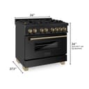 Autograph Edition 36" 4.6 cu. ft. Dual Fuel Range with Gas Stove and Electric Oven with Champagne Bronze Accents view 13
