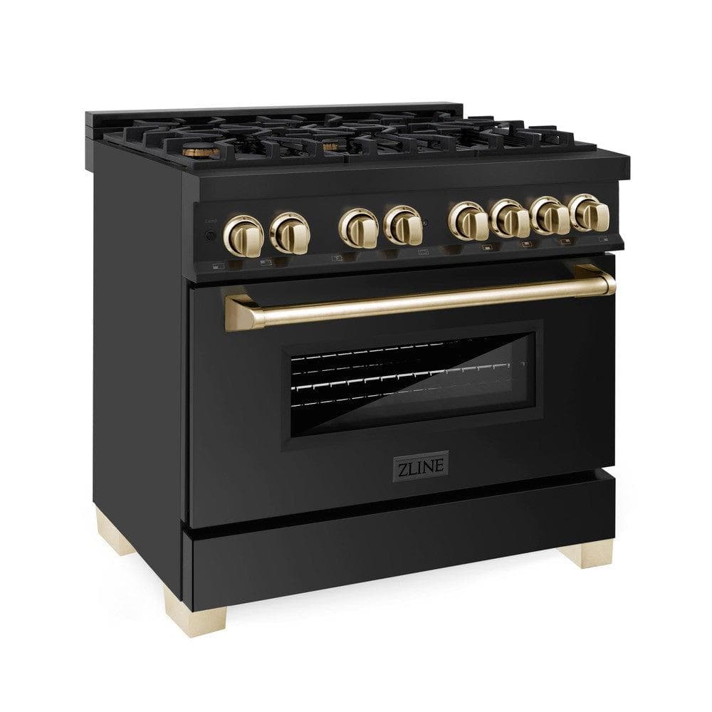 Autograph Edition 36" 4.6 cu. ft. Dual Fuel Range with Gas Stove and Electric Oven with Gold Accents
